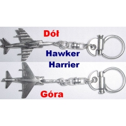 Hawker Harrier brelok 3D lotnictwo, zawieszka stare srebro (id: 178)